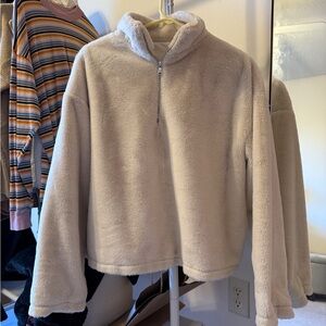A New Day Cream Fleece Fuzzy Pullover
